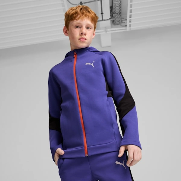 PUMA EVOSTRIPE otroška jopa z zadrgo: udobje in stil za velike pustolovce!